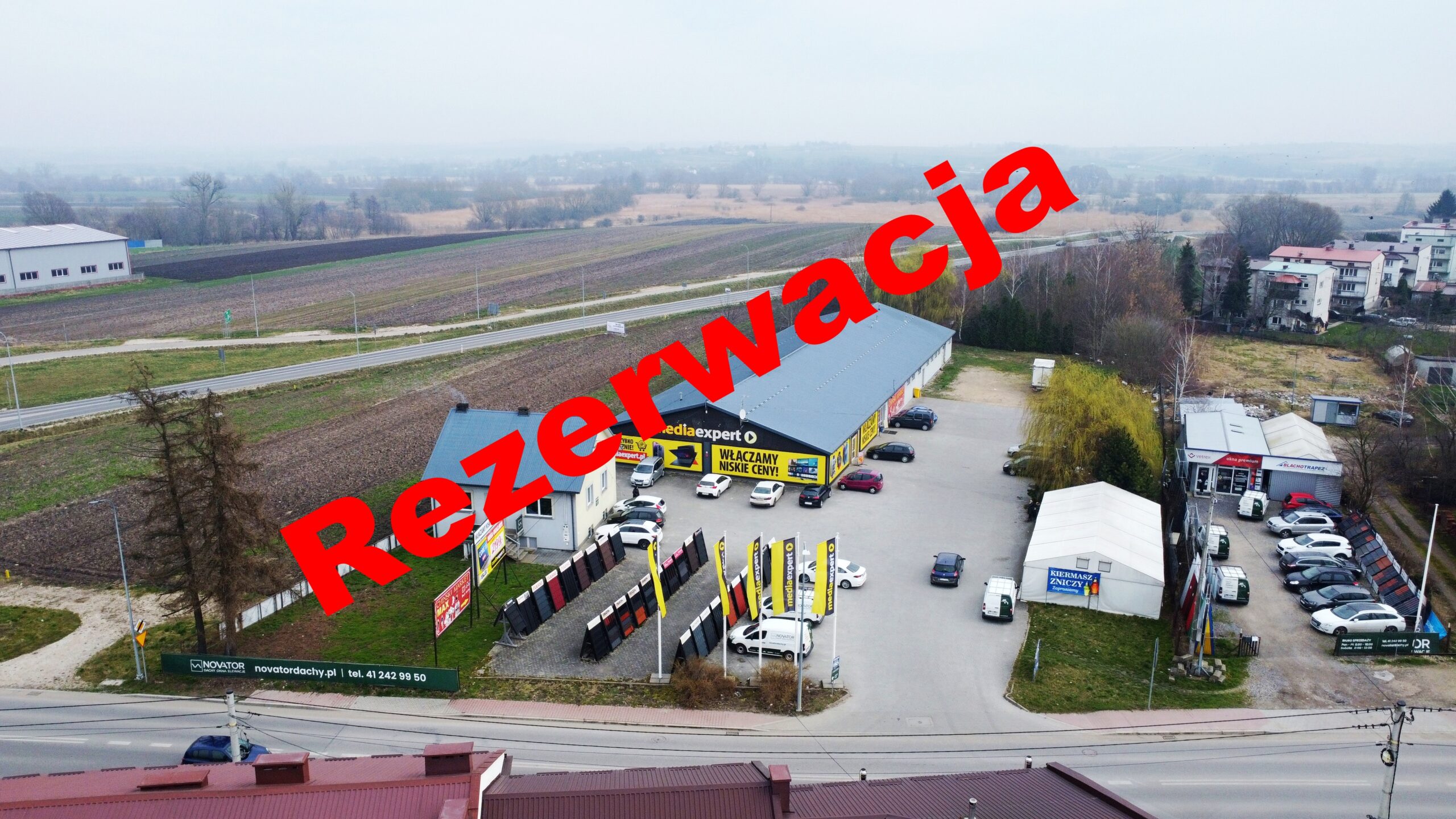 NOWA CENA Pawilon handlowy, budynek biurowy, Kazimierza Wielka, świętokrzyskie