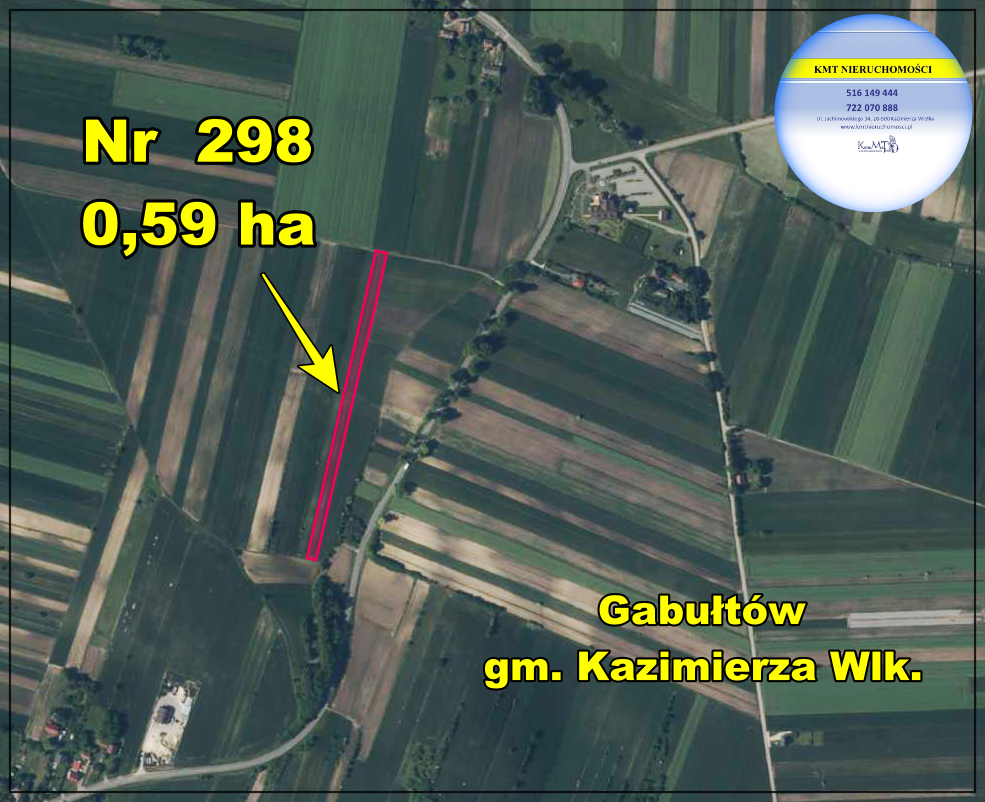 Działka rolna 0,59 ha, Gabułtów, gm. Kazimierza Wielka, świętokrzyskie Działka rolna 0,59 ha, Gabułtów, gm. Kazimierza Wielka, świętokrzyskie