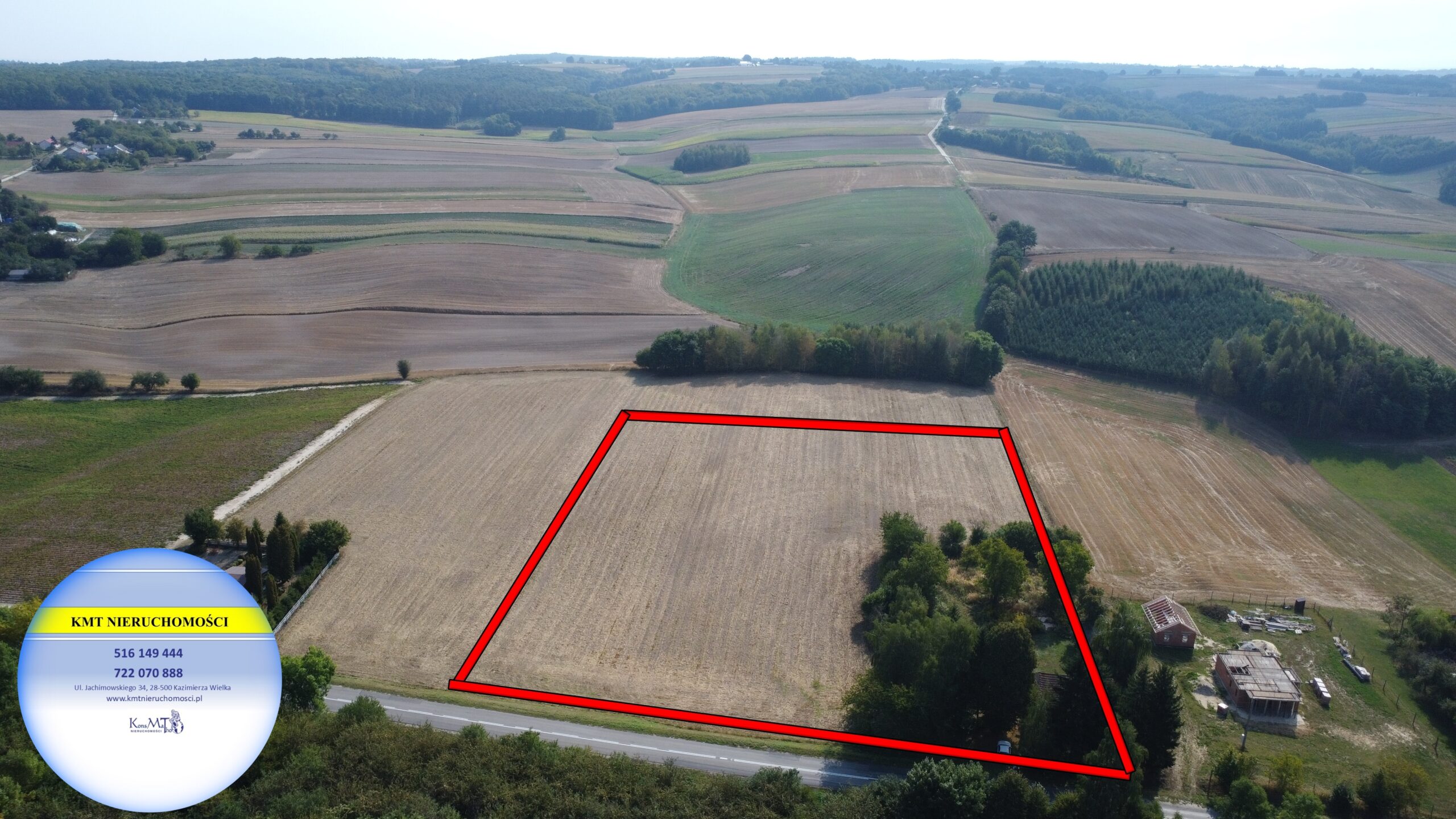 Działka rolno budowlana 1,27 ha, Lipówka, Działoszyce, pińczowski